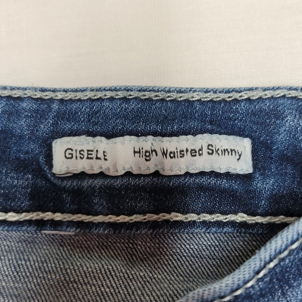 Dear John Gisele High-waisted Skinny Distressed Raw Hem Women's Jeans Size 25 - Picture 7 of 12